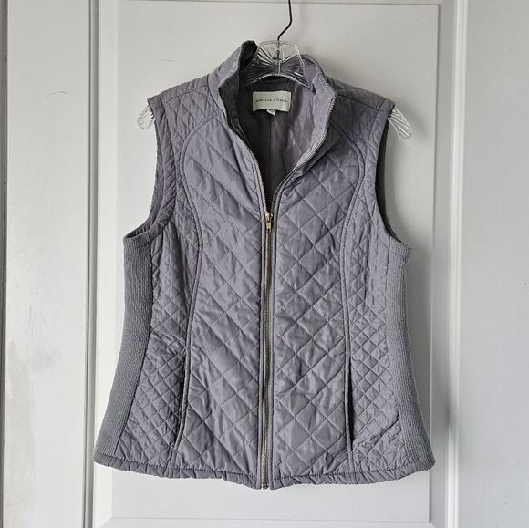 Adrienne Vittadini Jackets & Blazers - Quilted Gray Vest